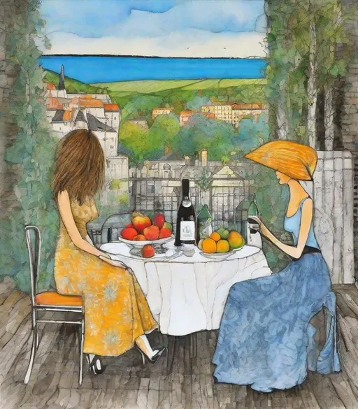 Prompt: A lovely afternoon with special joyful youthful friends style by Sam Toft, George Condo, Herakut, Leonor Fini, Deborah Azzopardi, Marc Allante, Axel Scheffler, Charles Robinson, pol Ledent, endre penovac, Gustave Loiseau. inlay, watercolors and ink, beautiful, fantastic view, extremely detailed, intricate, best quality, highest definition, rich colours. intricate beautiful, award winning fantastic view ultra detailed, 3D high definition