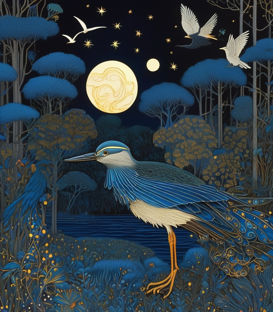 Prompt: She is a night girl with night animals style of Michael Hutter, Genevieve Godbout, Morris Hirshfield, Robert Gillmor, Amy Giacomelli. Extremely detailed, intricate, beautiful, 3d, high definition 