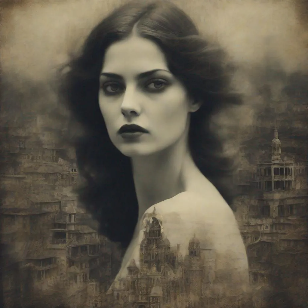 Prompt: Her soul is in flames, a beautiful woman carries a secret, art by Rimel Neffati, Mario Sorrenti, Angus McBean, Anka Zhuravleva, 3D image effects , intricate beautiful award winning fantastic view ultra detailed high definition focused