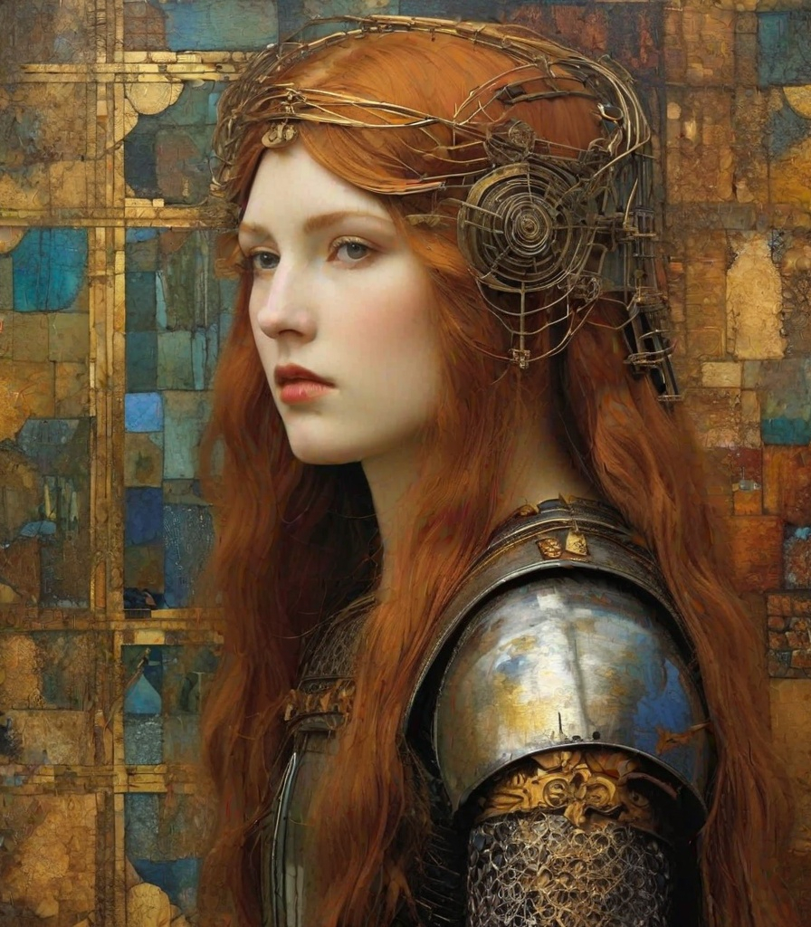 Prompt: Pre-Raphaelite Abstract cyber *Medieval Grunge* 