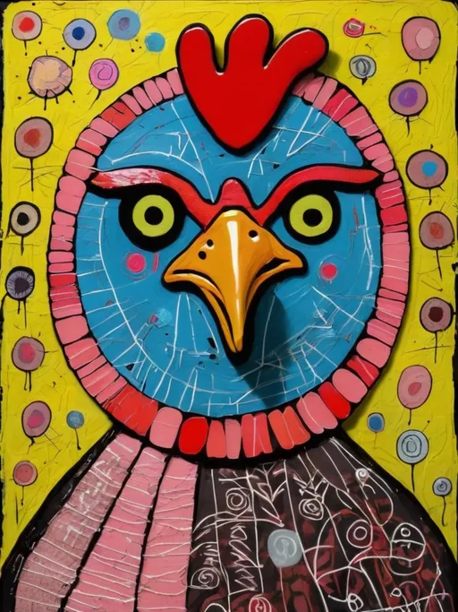 Prompt: Metaphorical Chicken:: art brut , no chickenshit, style raw