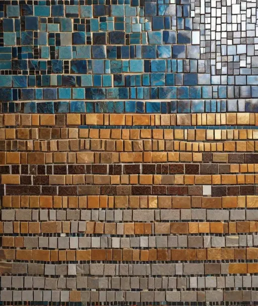 Prompt: hot vs cold, ancient mosaic, tile art 