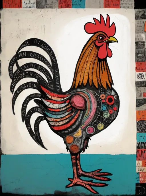 Prompt: Metaphorical Chicken:: art brut , no chickenshit, style raw