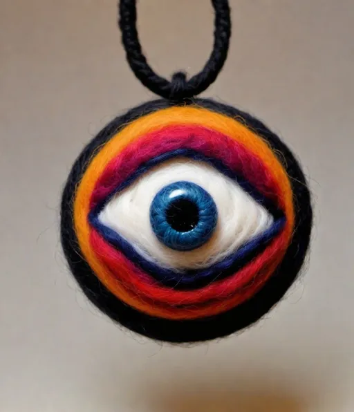 Prompt: Needle felted eye of the universe 
