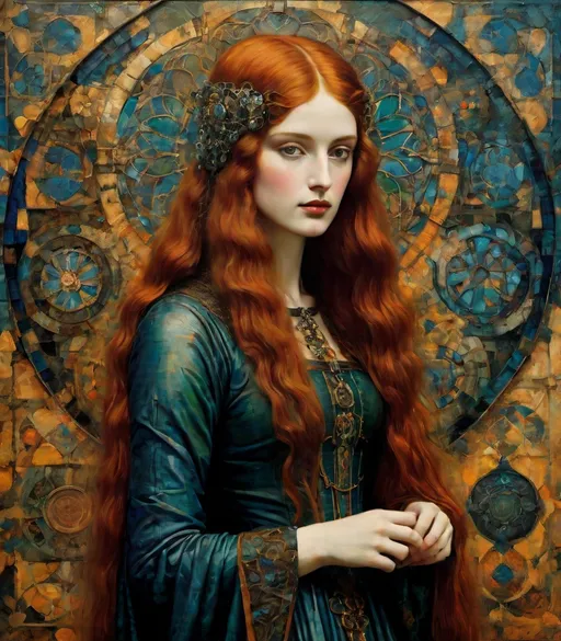 Prompt: Pre-Raphaelite Abstract cyber *Medieval Grunge* 
