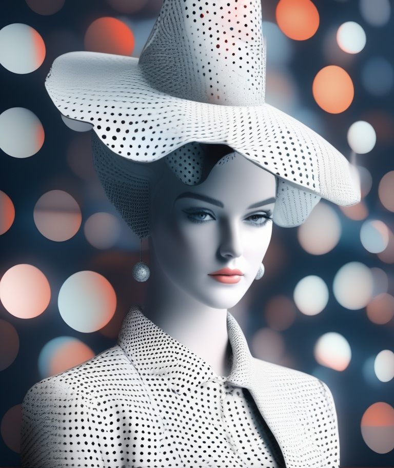 Prompt: The beautiful lady, She is dressed in conspiracy dots. 3d, best quality.