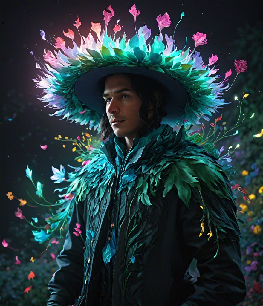 Prompt: floral will-o'-the-wisp bifrost 