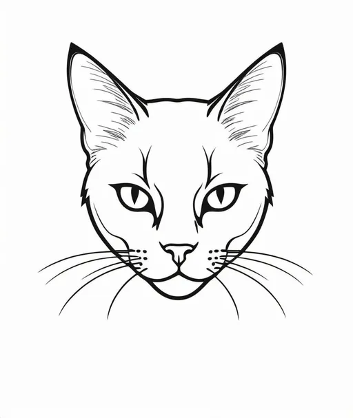 Prompt: minimalist single line sketch, female Cat vampire 