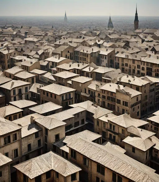 Prompt: calligraphic medieval grunge pattern spreadsheets origami Vintage town,etheral 1920s photography,by zaha hadid 