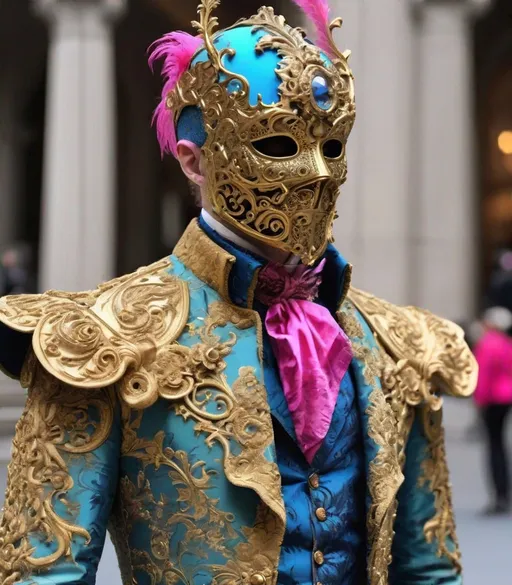 Prompt: star lord fancy ornated masked on neon victorian age, medieval grunge, victorianpunk, fashion design sketch, met gala event, masked royal gala, rococo, baroque, hyper realistic, insanely detailed and intricate, hyper maximalist, elegant, super detailed, dynamic pose 