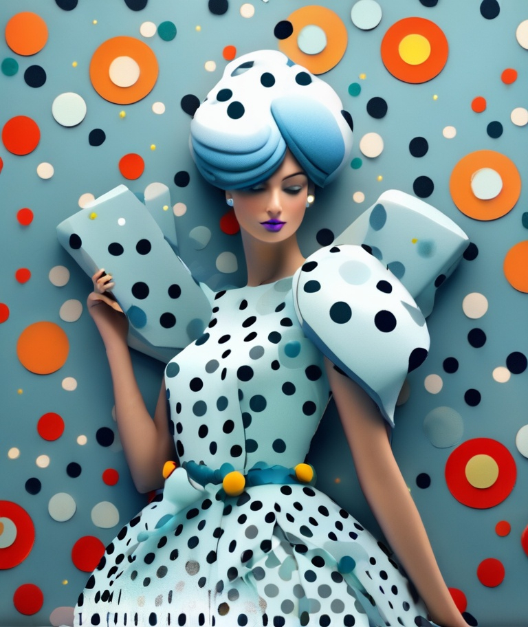 Prompt: The beautiful lady, She is dressed in conspiracy dots. 3d, best quality.