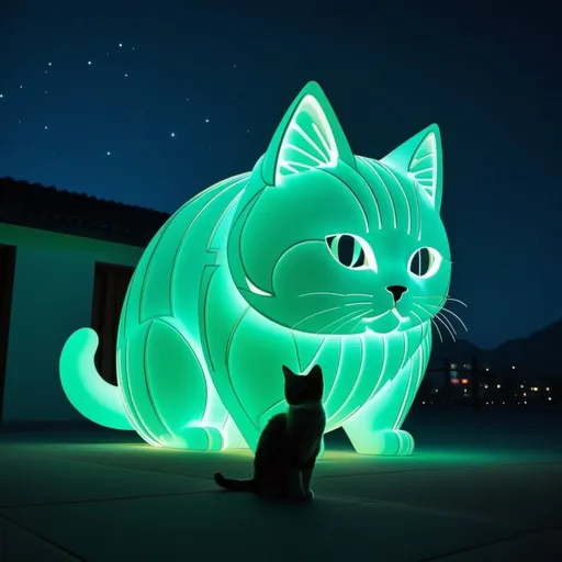 Prompt: kitten-shaped phosphorescent architecture 