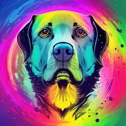 Prompt: ecliptic "Create a stylish and vibrant design featuring a Labrador Retriever. Imagine the Labrador being presented in a dynamic and colorful manner, with a mixture of vivid hues and perhaps some abstract or geometric elements to enhance the style. Ensure that while the colors and design elements are bold and imaginative, the iconic and beloved features of the Labrador Retriever (such as its friendly and gentle expression) remain recognizable and central to the design. The overall image should blend a modern, artful aesthetic with the classic, heartwarming image of the Labrador, appealing to dog lovers and design enthusiasts alike