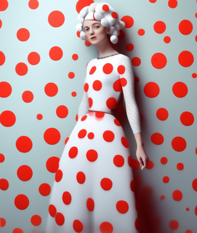 Prompt: The beautiful lady, She is dressed in conspiracy dots. 3d, best quality.
