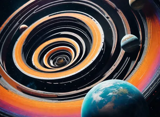 Prompt: Top view of a spiral of parallel worlds with Earth-like planets expanding in deep multi-colored space, constructivist glitch art, high resolution, photorealistic, sharp photography, maximum detail, sharp focus, intricate details, ultra-realistic, cinematic lighting, volumetric lighting, photography, beautiful details , cinematic lighting, rendering, 8k, Portra 800 medium format film, 105mm SMC Takumar, 3200 dpi, Octane, Unreal Engine, 8k, Photorealistic, Digital, Detail, Very fine detail, Ultra high photography, Photorealism, 8K, UHD, Unreal Engine, Octane, very realistic UHD, 8K octane,  3d,  imax quality visuals, ilm, weta digital, 32k uhd 