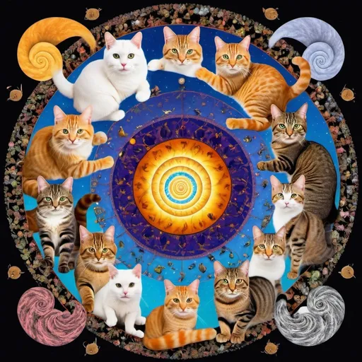 Prompt: Fibonacci with an unreasonable amount of cats, by Larry carlson 