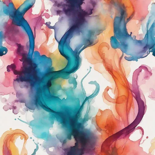 Prompt: smoke and mirrors splashed colorful watercolor curvaceous feminine form made of smoke and water 
