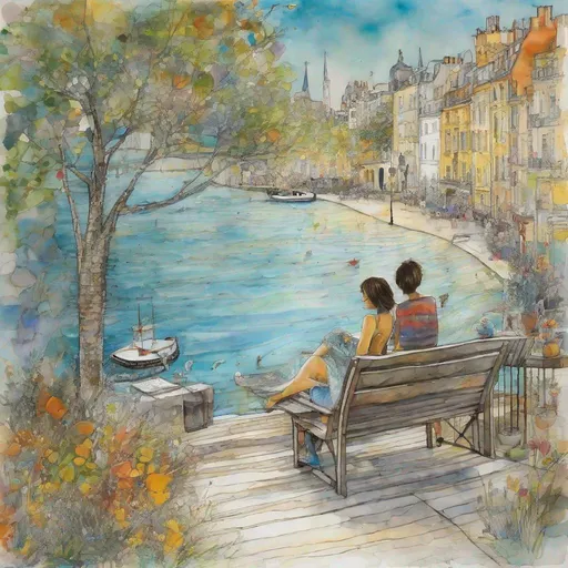 Prompt: A lovely afternoon with special joyful beautiful youthful friends style by Herakut, Sam Toft, George Condo, Leonor Fini, Deborah Azzopardi, Marc Allante, Axel Scheffler, Charles Robinson, pol Ledent, endre penovac, Gustave Loiseau. inlay, watercolors and ink, beautiful, fantastic view, extremely detailed, intricate, best quality, highest definition, rich colours. intricate beautiful, award winning fantastic view ultra detailed, 3D high definition