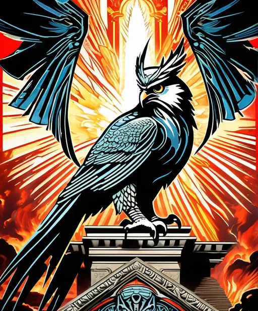 Prompt: a painting of a phoenix rising from the fire of a pyramid with an all seeing eye ande lasers by J. C. Leyendecker, intricate details, retro American comic style, 8K, intricate detail, hight resolution，rich colors，high quality，bright colors，ultrawide shot , anaglyphic::1 Stormy weather ofr lightning and tornadoes, whirlwinds and destruction::1 lemur Ancient 'Portal to thvillian vibe::1 Envy is what carbonated you see is what you get::1 sitting inside a spaceship going at hyper speed 1 Ruined city of Paris with colonnade fighting dinosaurs, post-apocalypse sky, destroyed Eiffel tower, no more humanity, high detail, professional lighting, photography lighting, ultra-detailed::1 gorgeous owl godess, pilcrow ultra detailed, detailed face, flirty face,lightning covered throne with superb owl spirits, lush environment, character portrait by Frank Franzetta and Greg 'crayola' Simkins 