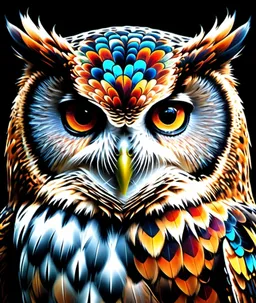 owl, by Lisa Frank, Painting