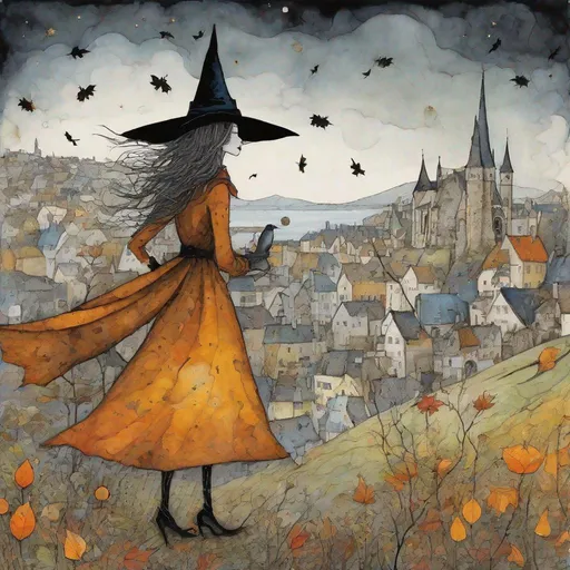 Prompt: A very pretty lovely witch art by Sam Toft, Deborah Azzopardi, Marc Allante, Axel Scheffler, Charles Robinson, pol Ledent, endre penovac, Gustave Loiseau. inlay, watercolors and ink, beautiful, fantastic view, extremely detailed, intricate, best quality, highest definition, rich colours. intricate beautiful, award winning fantastic view ultra detailed, 3D high definition