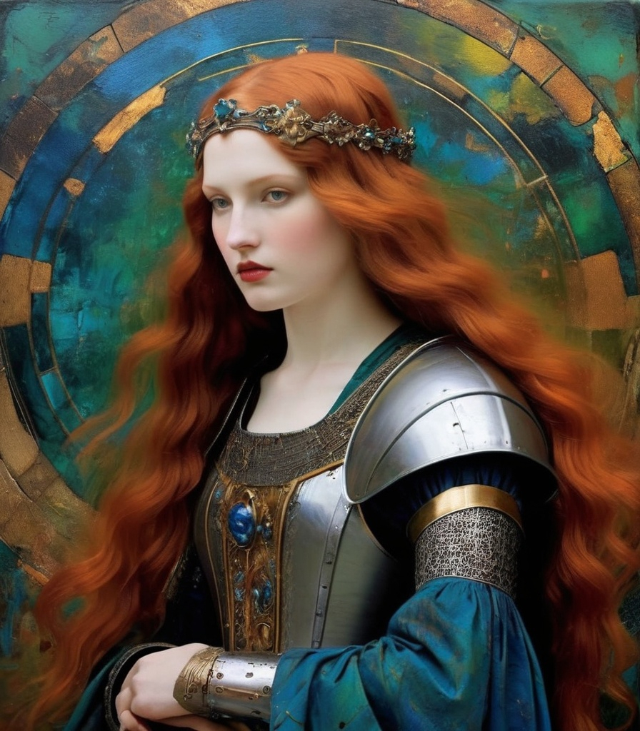 Prompt: Pre-Raphaelite Abstract cyber *Medieval Grunge* 