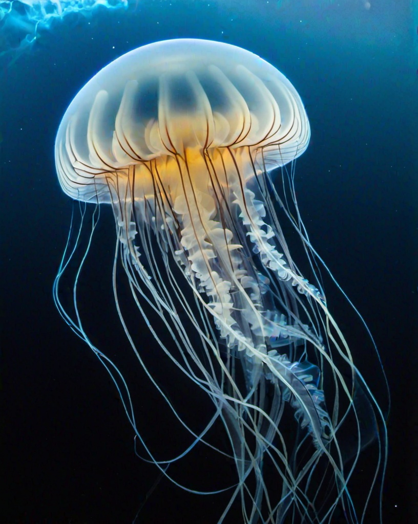 will-o'-the-wisp jelly fish x-ray, ethereal, translu...