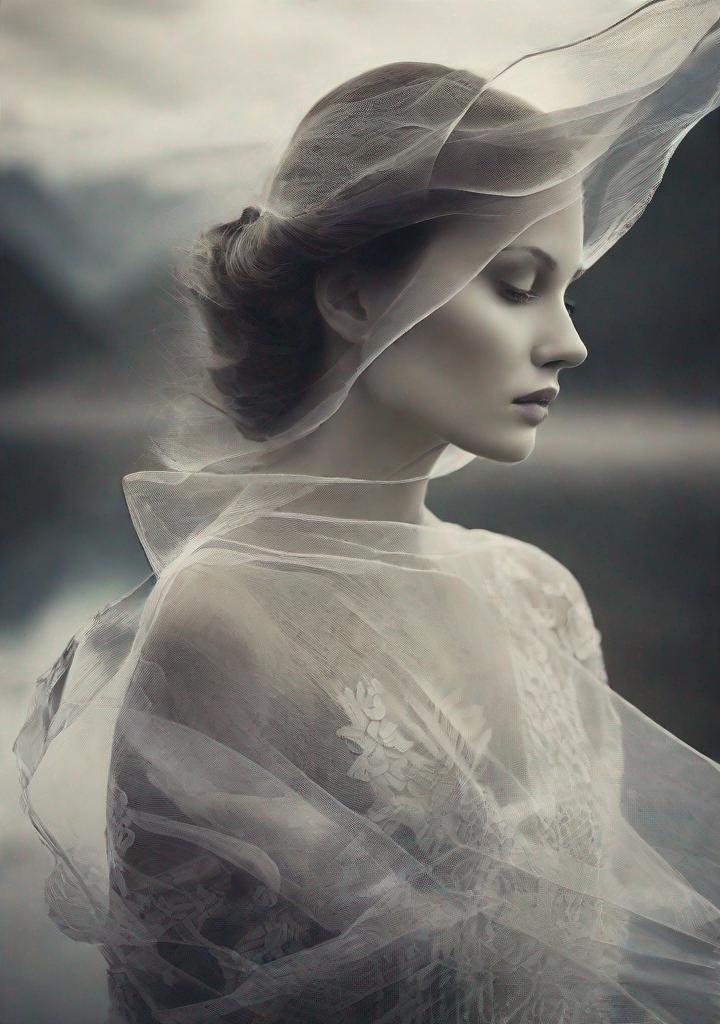 Prompt: Single image double body exposure: The Very Beautiful dreamy lady, with beautiful face, she is like the wind, her body is an eerie landscape  art by Anka Zhuravleva, Antonio mora, Sandy Welch, Jane Small, Aliza Razell, Eduard Veith, Joel Robison, Mikhail Vrubel, Ferdinand Hodler, Christoffer Relander, William Timlin, Charles Rennie Mackintosh, John Lowrie Morrison, Sidney Nolan. 3d, Volumetric lighting, mixed media, Best quality, crisp quality, optical illusion.