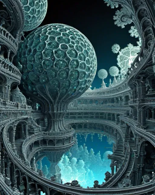 Prompt: A Mandelbulb will-o'-the-wisp, infinite reflections, everywhere, nowhere