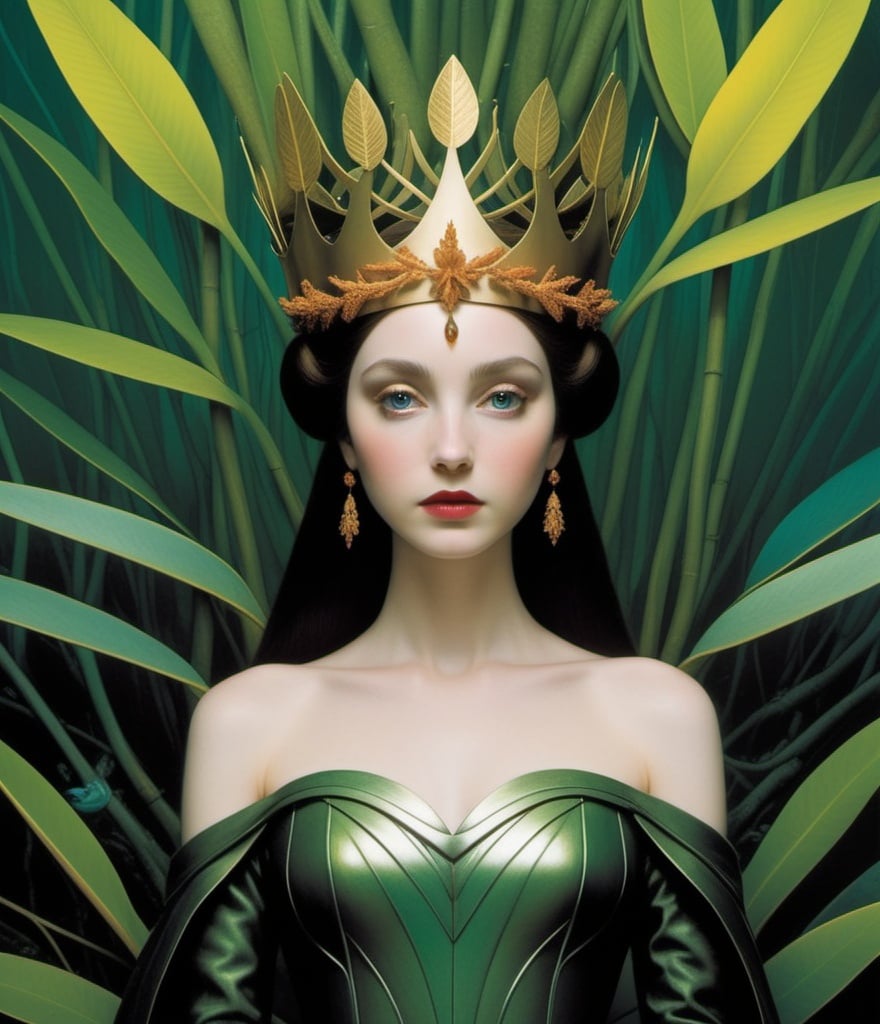 Prompt: a princess with mangrove crown, art by Laurie Simmons, Bridget Bate Tichenor, Meret Oppenheim, Yoann Lossel, Dan Hillier, Peter Lippmann, Abigail Larson