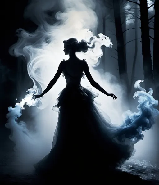 Prompt: Single image:the epic clash of the hot vs cold fairy creatures, fire vs water, darkness vs light. swirling mist. shadows. eerie ominous foreboding. by lillian bassman and marko manev and greg manchess. fire shadow smoke 