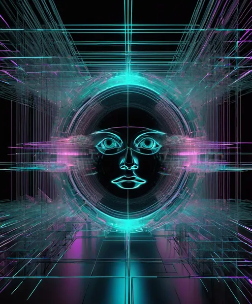 Prompt: She is fifty shades of chaos, chaotic quantum entanglement, in a style of constructivist glitch art and baroque wireframe hologram, scientific photography, :wundervoll-ai