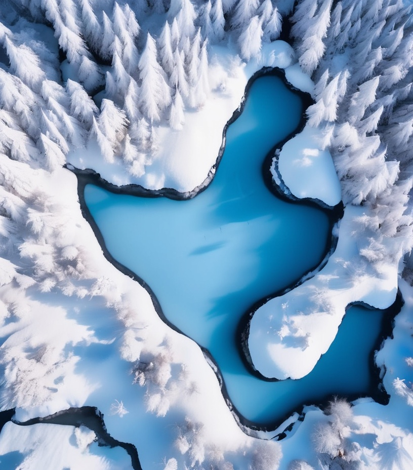 Prompt:  Peter Yan award winning aerial photography of the Zao Onsen "Snow Monsters" in Yamagata Prefecture Japan, absolutely beautiful, unsplash