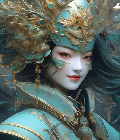 Prompt: unsettling digital art by ayami kojima, peter mohrbacher. blank mask. She has no face, but we feel her smile. Empress’s mouthless lips move with the sound of the beginning of time – the sound that came before all sounds, before all light in the depths of space. madoka magica, artstation, 8k resolution, volumetric lighting, spectacular effects 