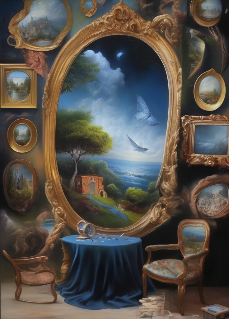 Prompt: you are a genius painter ; this is your best art work ; a surreal magical realism painting 