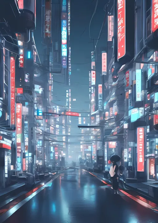 Prompt: futuristic japanese city 