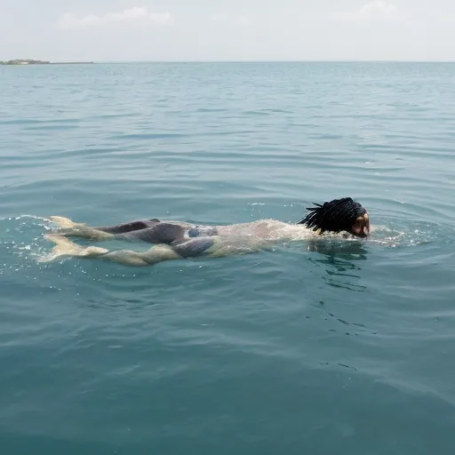 Prompt: wale with lots of room to swim in open water
