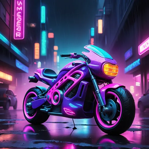 Prompt: "Create an ultra-detailed, vibrant scene featuring a giant neon motorcycle helmet glowing with electric blues, purples, and pinks against a murky, dark backdrop. The helmet is enormous, towering over small playful figures energetically cleaning its surface. These figures, dressed in colorful neon suits, wield oversized hoses that spray glistening water droplets. The droplets refract the neon lights, creating mini rainbows as they fall. The scene is filled with dynamic motion, with figures balancing on ladders or floating using neon-powered propulsion, adding a sense of fluidity and energy. The helmet’s surface is glossy, with reflections and iridescent details, and soft neon halos that spill into the dark, atmospheric background. The mood is whimsical and energetic, filled with bright, surreal proportions that emphasize the contrast between the helmet and tiny figures. The lighting should be highly detailed, with glowing water that fuses with the neon lights, creating a vibrant and playful atmosphere. The entire scene should feel like a dream-like, futuristic celebration of teamwork and fun, with intricate textures and glowing highlights throughout."