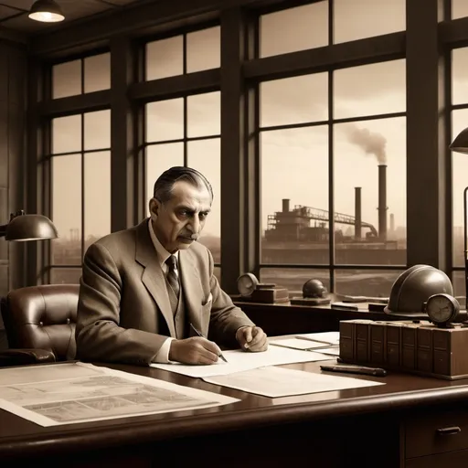 Prompt: J.R.D. Tata envisioning Tata Steel