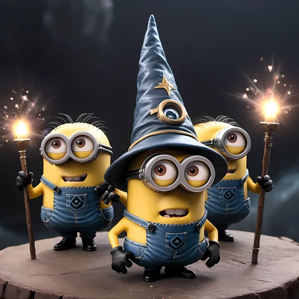 Prompt: Minions as a wizard 