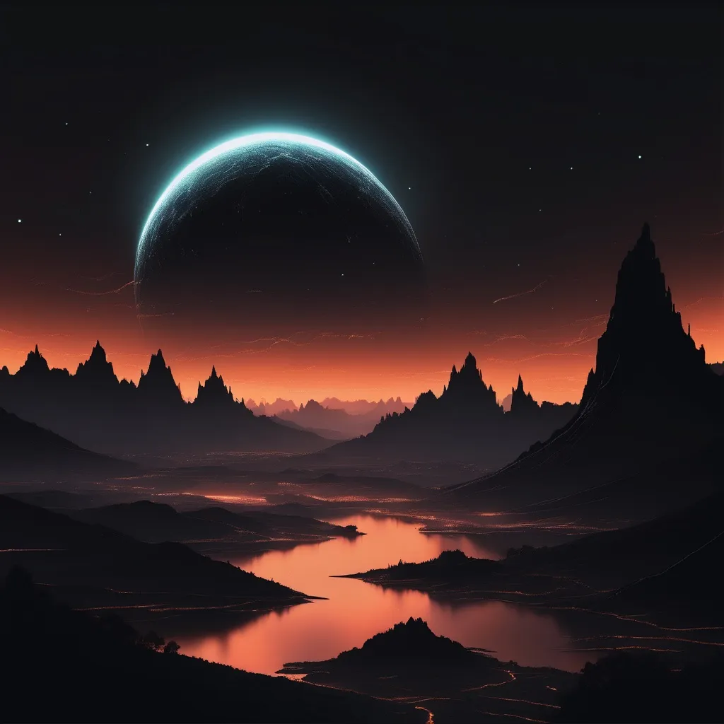 Prompt: Beautiful Black glowing landscape
Style: Digital Art