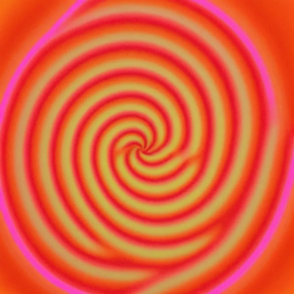 Prompt: swirl 
bright orange
neon yellow 
neon pink
 spiral 
center twist
