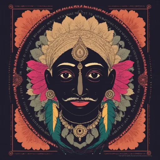 Prompt: need a poster for a music album show. Indian undiscovered folk remixed in techno electronic music. show name Folkronica. should be a blend of rich Indian folk and new generation electronic music.