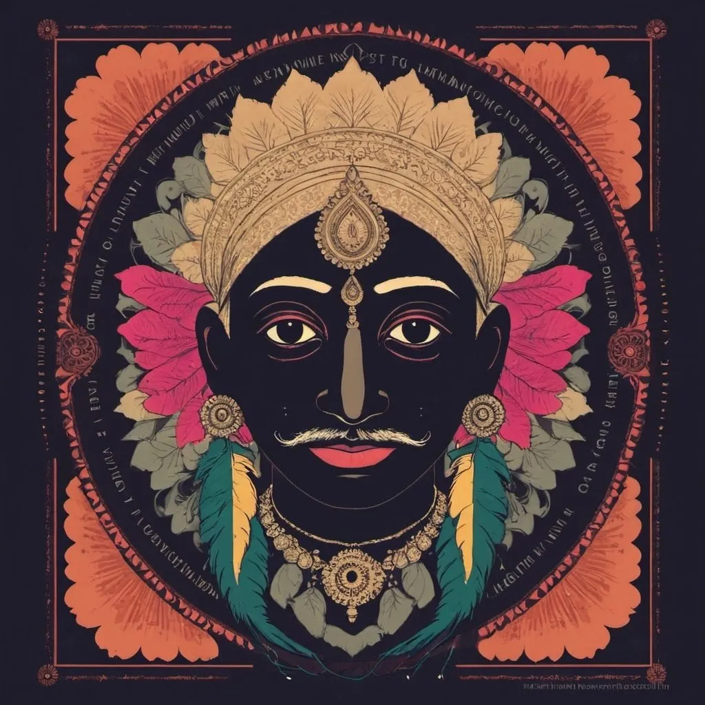 Prompt: need a poster for a music album show. Indian undiscovered folk remixed in techno electronic music. show name Folkronica. should be a blend of rich Indian folk and new generation electronic music.