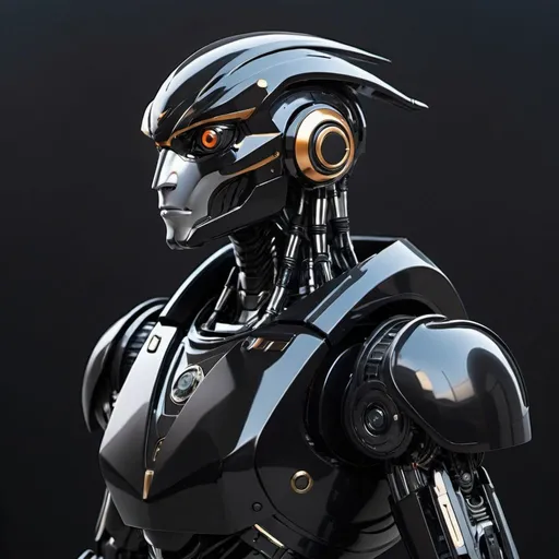 Prompt: Black color robot falcon for profile photo 