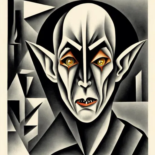 Prompt: Picture of Nosferatu in cubist style.