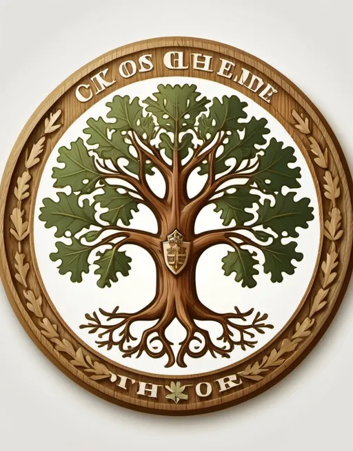 Prompt: oak tree emblem, family crest, high quality