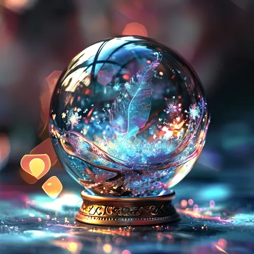 Prompt: Highly detailed gorgeous Glass_sphere with a magical_glowing_white_liquid inside surrounded_by glittery fairy dust, photorealistic frozen fairy filling the sphere, spectrum of Hearts, Love energy, ::Perfect_proportions, a masterpiece, 4k_resolution, fantasy_concept_art, dynamic_lighting, photorealistic, intricately_detailed, Splash screen art, deep_color, volumetric lighting,stunning, mythical fairy, energy,  molecular, textures, iridescent and luminescent, breathtaking beauty, pure perfection, divine presence, unforgettable, impressive, breathtaking beauty, Volumetric light, auras, rays, vivid spectrum of colors reflects