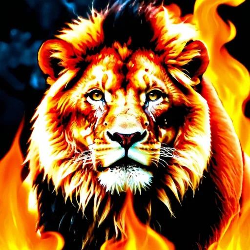 Prompt: Firey lion
