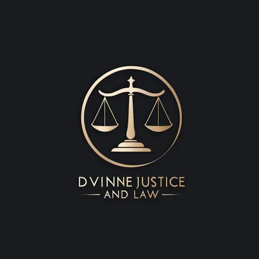 Prompt: A minimalistic logo with the name 'Divine Justice and Law'. Add symbolysm, include a simple scale of justice and a subtle religious symbol like a crescent. 
The font should be clean and modern, with balanced proportions, reflecting professionalism and authority. The overall design should be elegant and understated, maintaining a refined and simple look.
